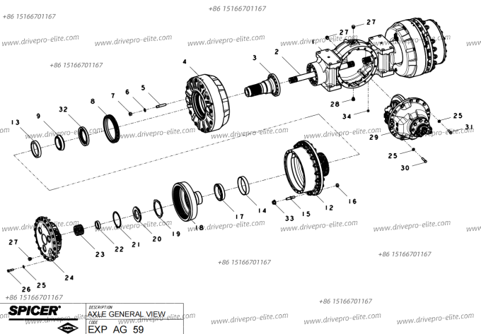 Axle general view