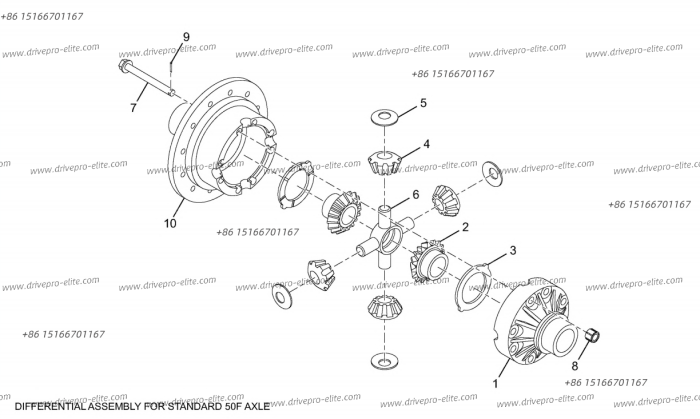 Differential assembly for standard 50F axle (LG50F.04315A-323A)