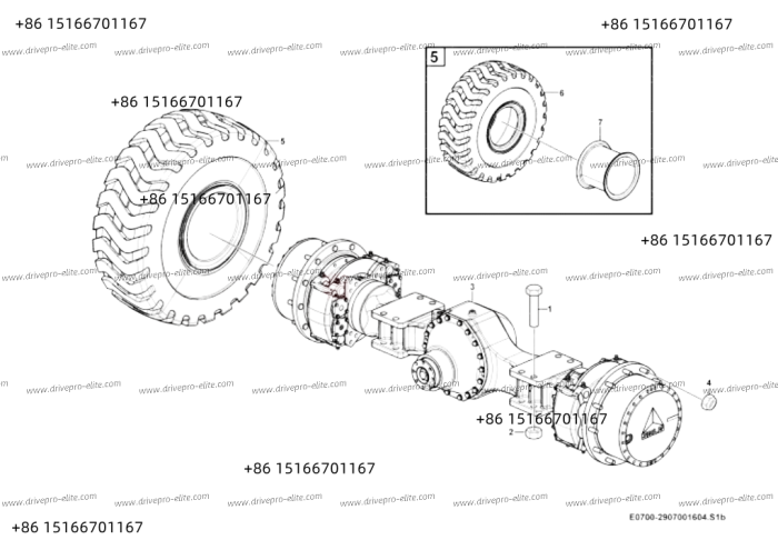 Front axle system E0700-2907001604.S1b