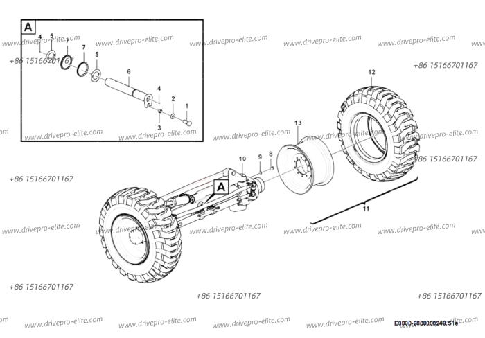 Front Axle Assembly E0800-2808000248.S1e