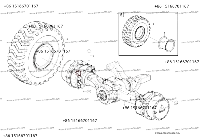 Rear axle system E0900-2909000996.S1a