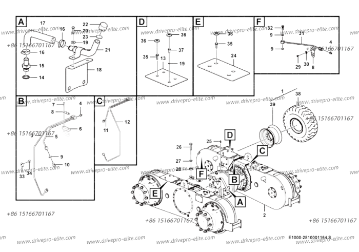Rear axle E1000-2810001164.S