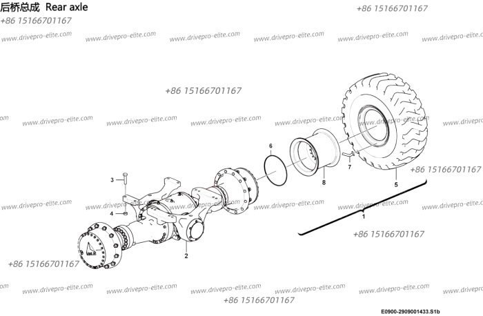 Rear axle E0900-2909001433.S1b