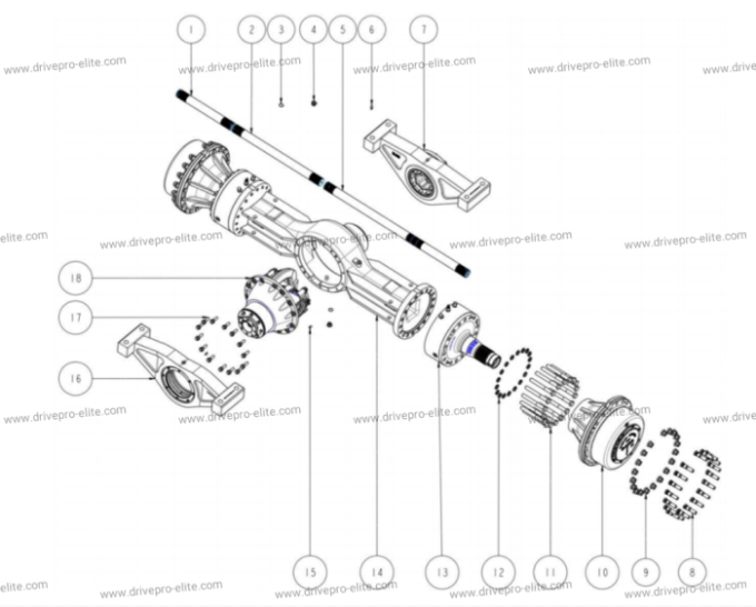 19MRAW-X210B 90001327 Axle assembly