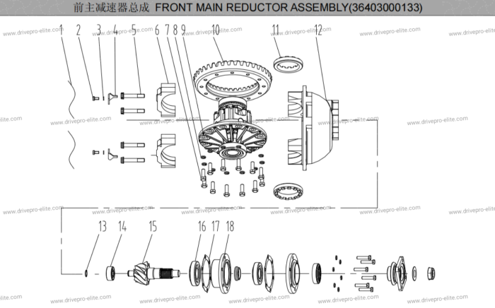 FRONT MAIN REDUCTOR ASSEMBLY(36403000133)