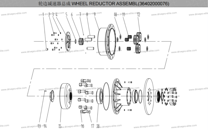 WHEEL REDUCTOR ASSEMBL(36402000076)
