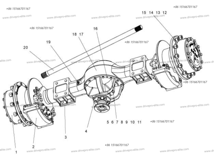 300F-0303 Axle Assembly ZL30C