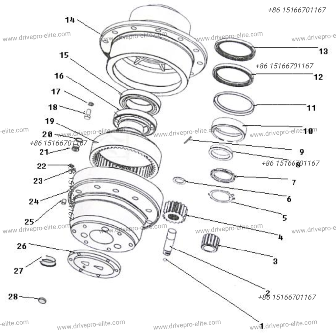 300F-0306 Wheel End Reducer Assembly