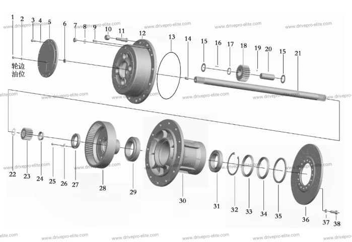 Front Axle Planetary Reductor Assembly (1457-18-05000)