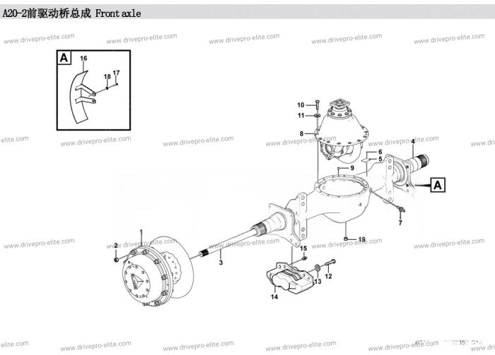 A20-2 Front axle E0710-2907002392