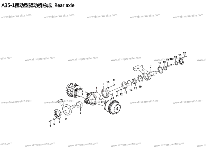 A35-1 Rear axle E0910-2909001319.S1a