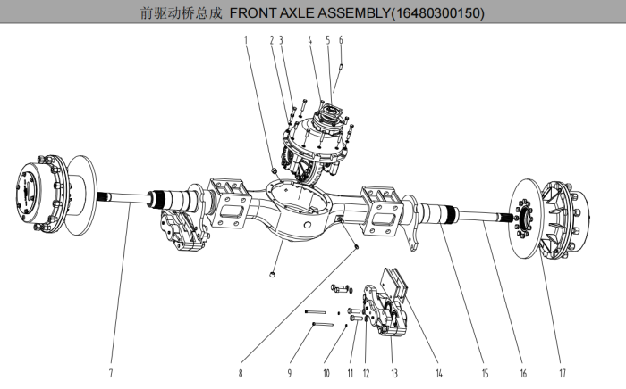 FRONT AXLE ASSEMBLY(16480300150)