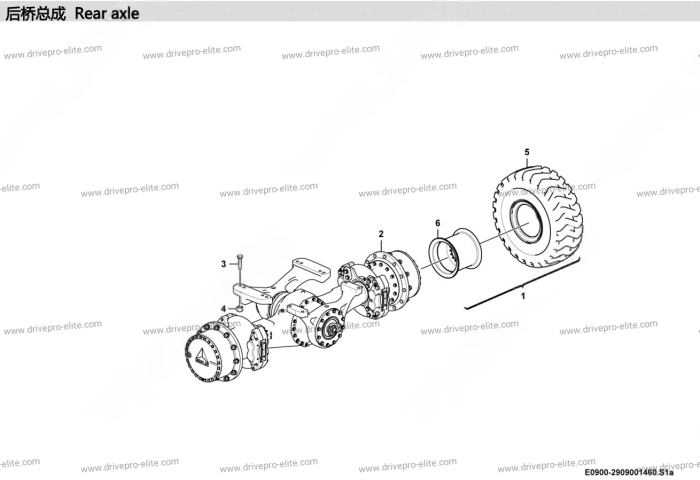 Rear axle E0900-2909001460