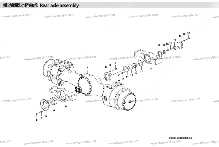 Rear axle assembly E0900-2909001001