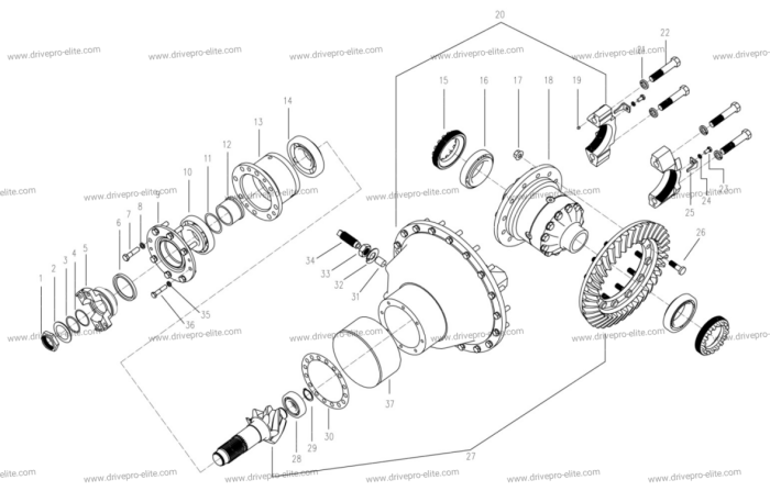final drive assembly of rear swing axle