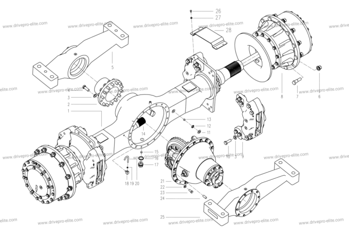 swing rear drive axle assembly